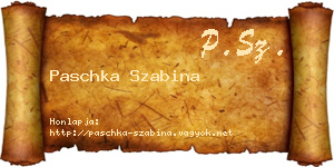 Paschka Szabina névjegykártya